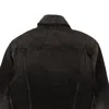 Amiri Aged Black Cotton Core Double Slanted Trucker Jacket In Black