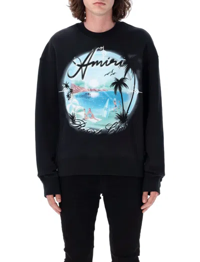 Amiri Airbrush Crewneck In Black