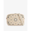 Amiri Alabaster Bandana Paisley-embroidered Raffia Cross-body Bag In Alabaster