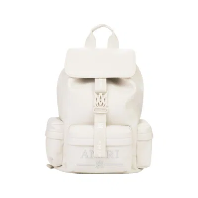 Pre-owned Amiri Alabaster Nappa Logo Embroidery Rucksack 'cream' | White | Men's Size Onesize