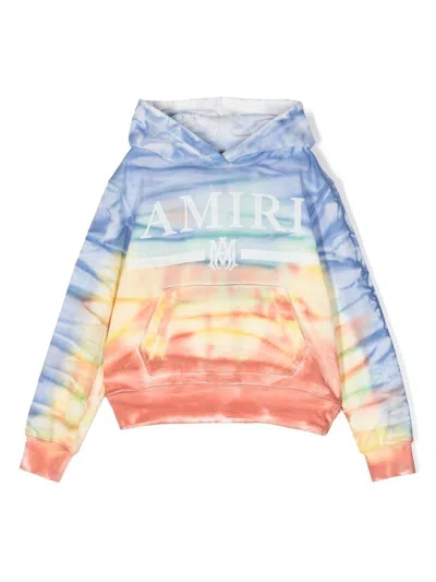 Amiri Kids' All-over Graphic Print Hoodie In Blau