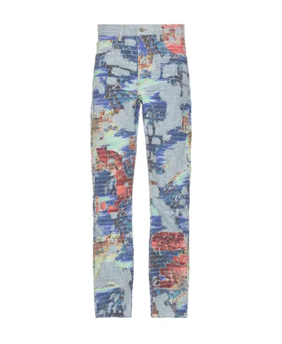 Amiri Aloha Boro Straight-leg Jeans In Blue