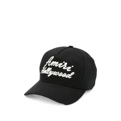 Amiri Am426he010 Logo-embroidered Cotton Baseball Cap In Black