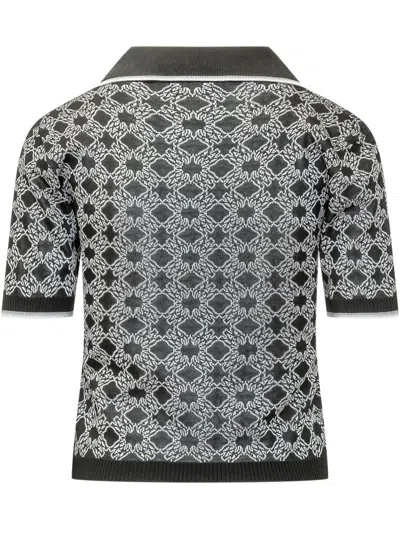 Amiri Amended Polo With Geometric Motif In Black