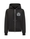 Amiri Black Sweatshirt With Hood And Zip In Black