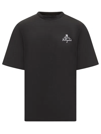 Amiri Black T-shirt With Hollywood Logo
