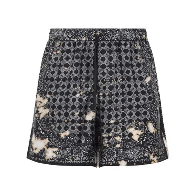 AMIRI AMIRI AMIRI BLEACH BANDANA PRINT SILK SHORTS