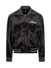 Amiri Men Black Jacket With Logo On The Front And Back In Tech Fabric Man In Black
