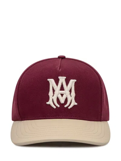 Amiri Bordeaux Cap With Embroidered Logo In Burgundy