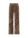 Amiri Brown Velvet Straight Leg Pants In Multi