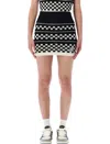 Amiri Knit Check Mesh Mini Skirt In Black