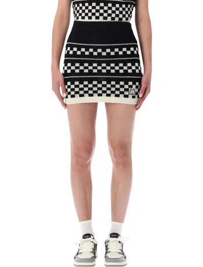 AMIRI AMIRI AMIRI CHECKERED MESH MINI SKIRT