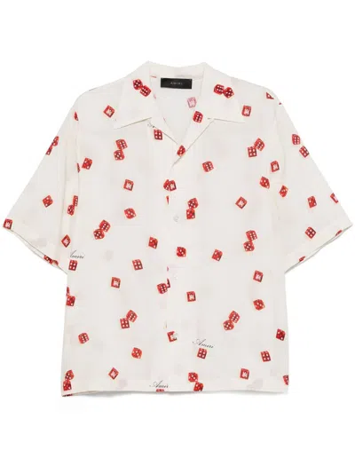 Amiri Dice Bowling Shirt In White