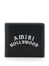 Amiri Bi-fold Wallwt With Logo Lettering On The Front In Leather Man In Black