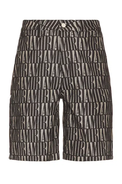 Amiri Jacquard Snap-off Mini Shorts In Black