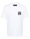 Amiri White Crewneck T-shirt With Logo Print On The Front And Logo Lettering On The Rear In Cotton M In White