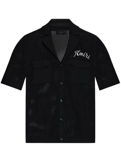 Amiri Mesh Polo In Black