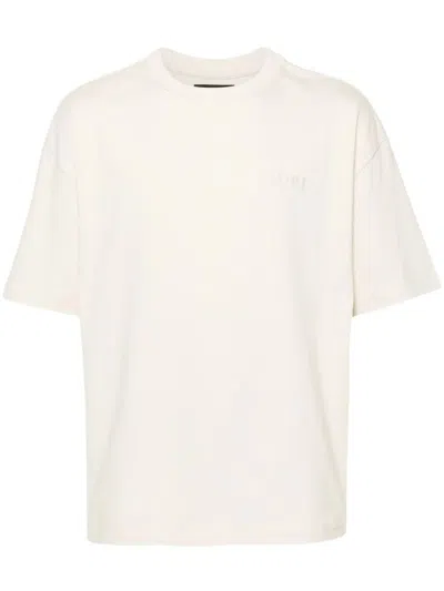 Amiri Oversized Cotton T-shirt With Logo Embroidery In White