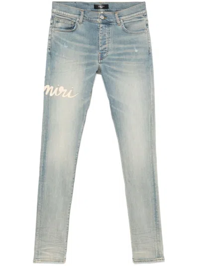Amiri Script Logo Skinny Jean For Men In Antiqeindg