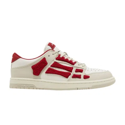 Pre-owned Amiri Skel Top Low 'white Red Chenille' | Men's Size 43