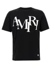 Amiri T-shirt ' Staggered Logo' In Black