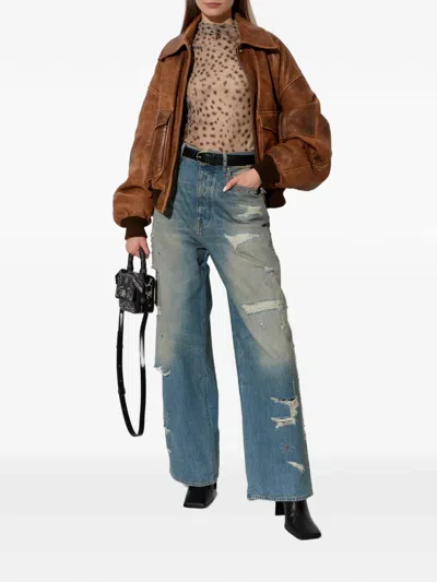 AMIRI ANIMAL-PRINT LONG-SLEEVE TOP