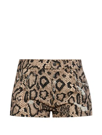 Amiri Animal-print Shorts In Neutral
