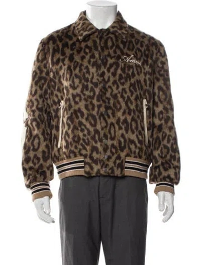 Pre-owned Amiri Animal Print Trucker Jacket In Brown