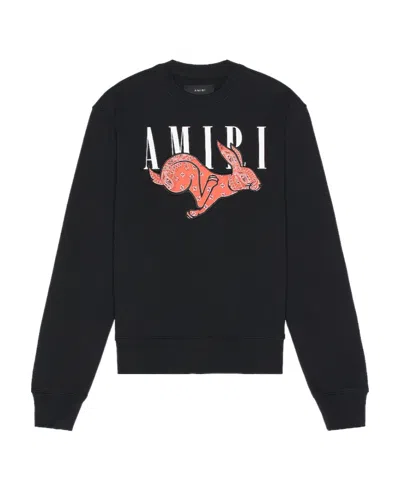 Amiri Appliqué Detail Logo-print Sweatshirt In Black