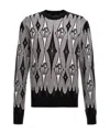 Amiri Black & Gray Jacquard Sweater In Gray