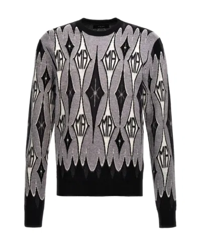 AMIRI AMIRI ARGYLE RIBBED-KNIT CREWNECK JUMPER