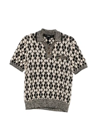 Amiri Argyle Short-sleeve Polo Shirt In Multi