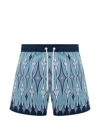 Amiri Argyle Swim Trunks In Multi