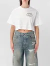 Amiri Art District Cropped T-shirt Short Sleeves In White