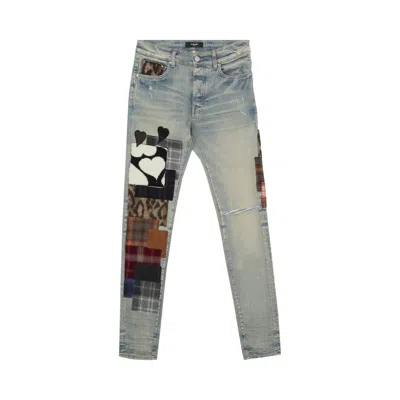 Pre-owned Amiri Art Patch Jeans 'clay/indigo' | Blue | Men's Size 31