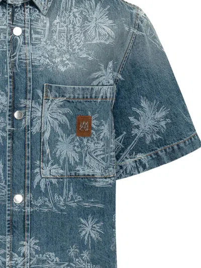 Amiri Artistic Print Casual Shirt In Blue