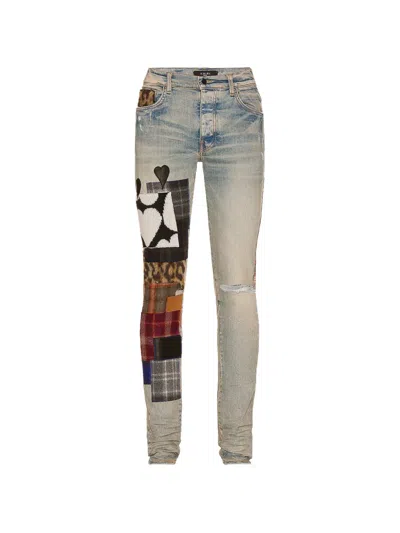 Amiri Art Patch Denim Jeans In Clay Indigo In Blue