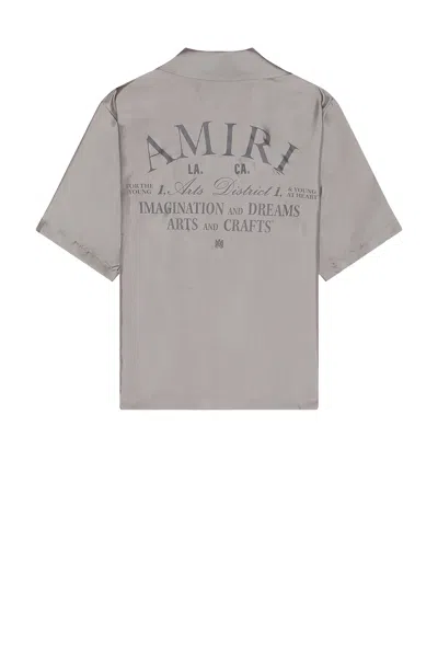 Amiri Arts District Bowling Shirt In Grey
