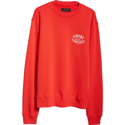 Amiri Arts District Cotton Crewneck Graphic Sweatshirt In Red