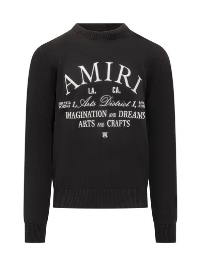 Amiri Arts District Crew-neck Sweater In Black