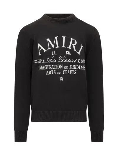 Amiri Arts District Crew-neck Sweater In Black