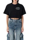 Amiri Art District Cropped Short Sleeve T-shirt In Black