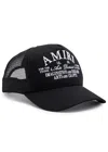 Amiri Arts District Embroidered Canvas Trucker Hat In Black
