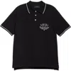Amiri Black Polo Shirt With Classic Collar And Logo Embroidery On Front And Rear In Black
