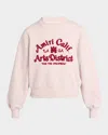 Amiri Arts District Logo Cropped Crewneck Sweatshirt In Pale Peach