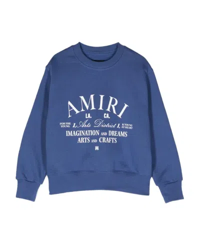 Amiri Arts District Logo-print Sweatshirt In Blue-cotton Terry