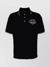 Amiri Black Polo Shirt With Classic Collar And Logo Embroidery On Front And Rear