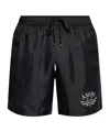 Amiri Logo-print Silk Shorts In Black