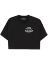 Amiri Logo Arts District Print Crop T-shirt In Black