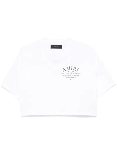 Amiri White Logo-print Cropped T-shirt